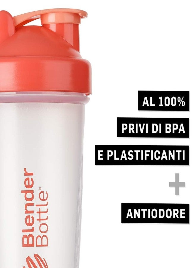 BlenderBottle Classic Shaker Cup/Diet Shaker/Protein Shaker with Blenderball / 590ml - Clear Coral - Image 3