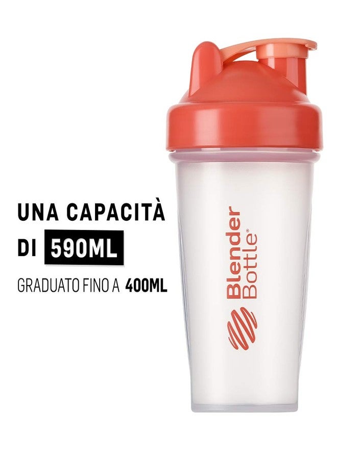 BlenderBottle Classic Shaker Cup/Diet Shaker/Protein Shaker with Blenderball / 590ml - Clear Coral - Image 4