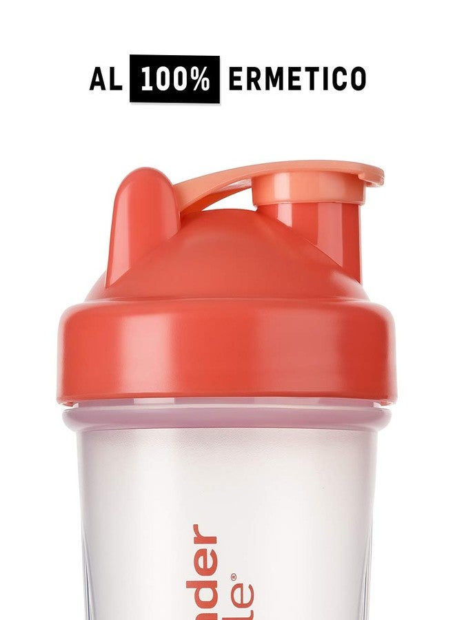 BlenderBottle Classic Shaker Cup/Diet Shaker/Protein Shaker with Blenderball / 590ml - Clear Coral - Image 2