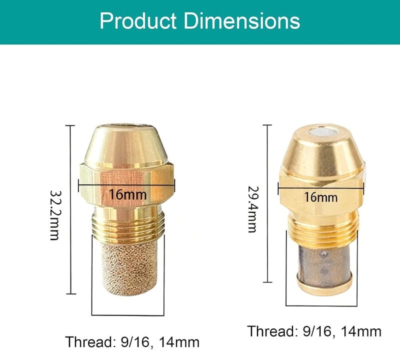 Replacement Brass Oil Burner Nozzle,80 Degree Solid Spray,Multiple GPH Sizes. - Image 3