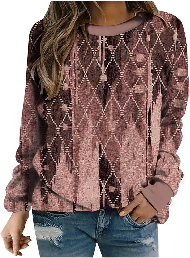 cheekyglo Women's Casual Long Sleeve Crewneck Sweatshirt Lightweight Print Pullover Comfy Loose Fit Soft Tunic Shirts Blouse - Image 1