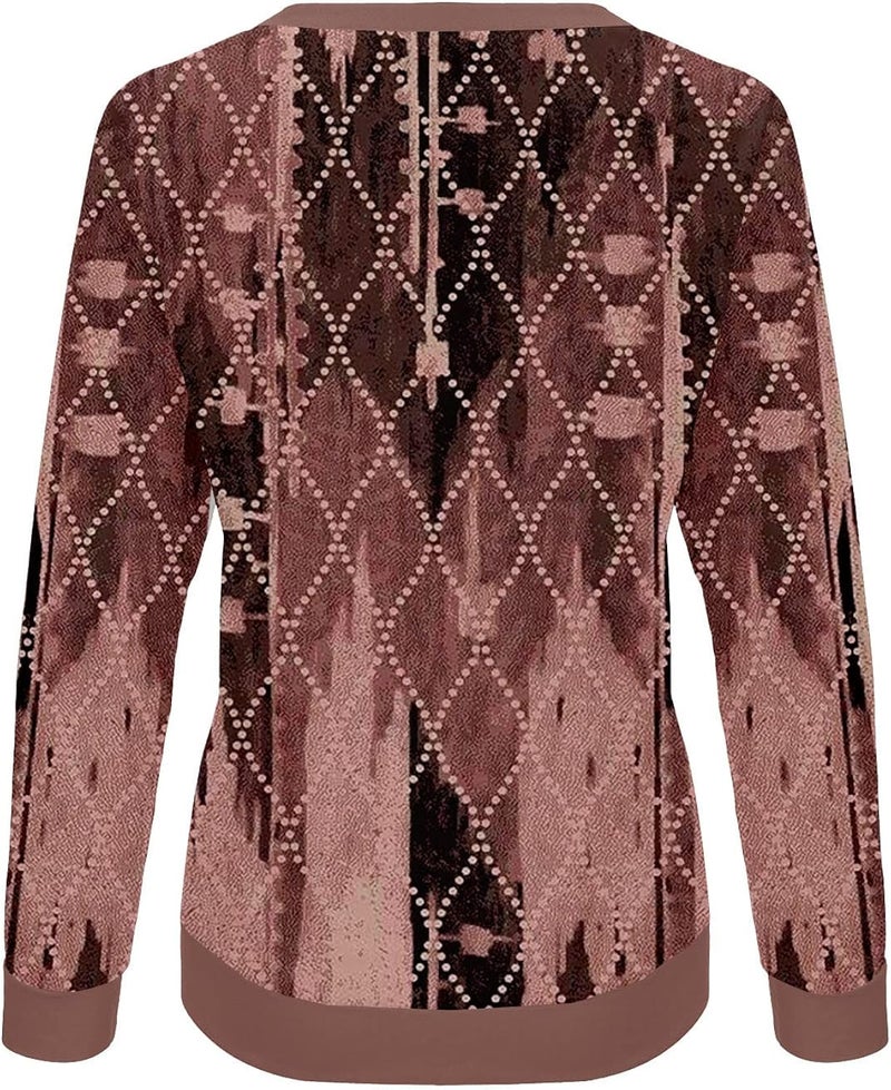 cheekyglo Women's Casual Long Sleeve Crewneck Sweatshirt Lightweight Print Pullover Comfy Loose Fit Soft Tunic Shirts Blouse - Image 3
