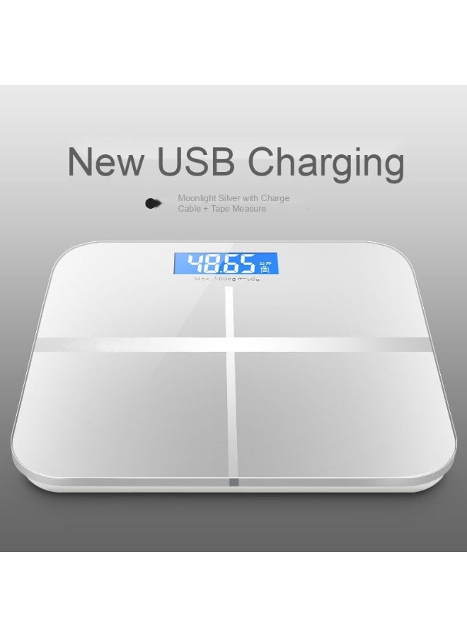 ميزان صحي إلكتروني قابل للشحن عبر USB ميزان وزن ذكي منزلي للبالغين جهاز قياس الوزن لإنقاص الوزن