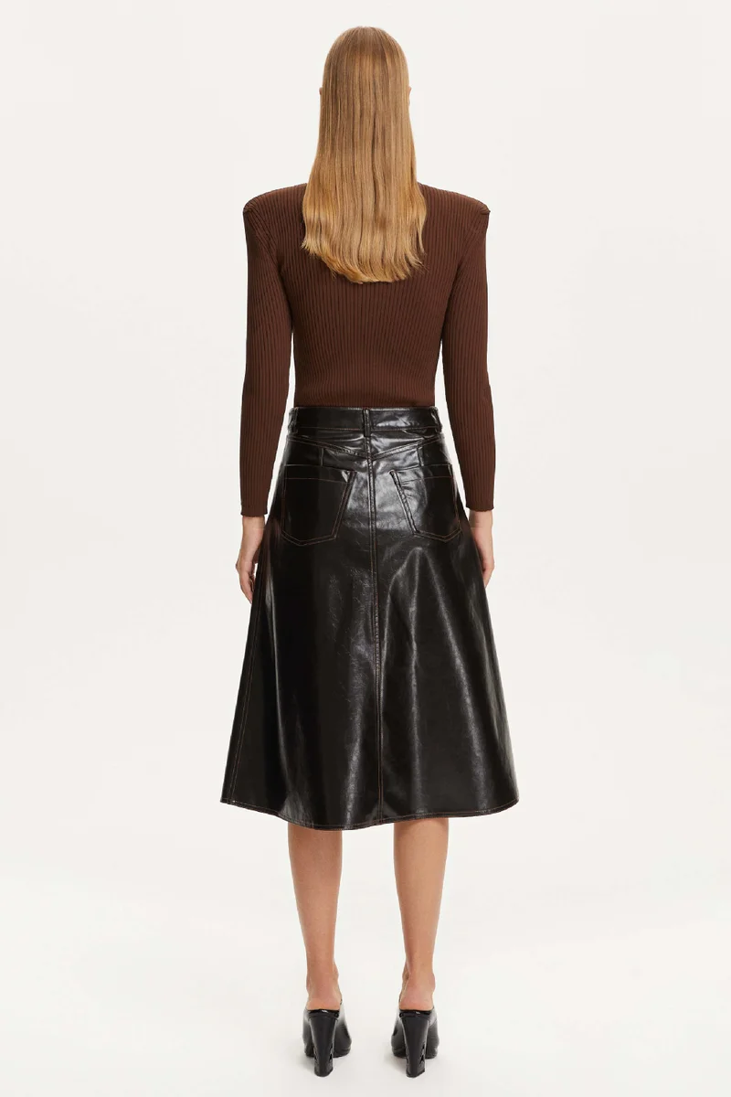 نوكتورن تنورة جلدية ممزقة