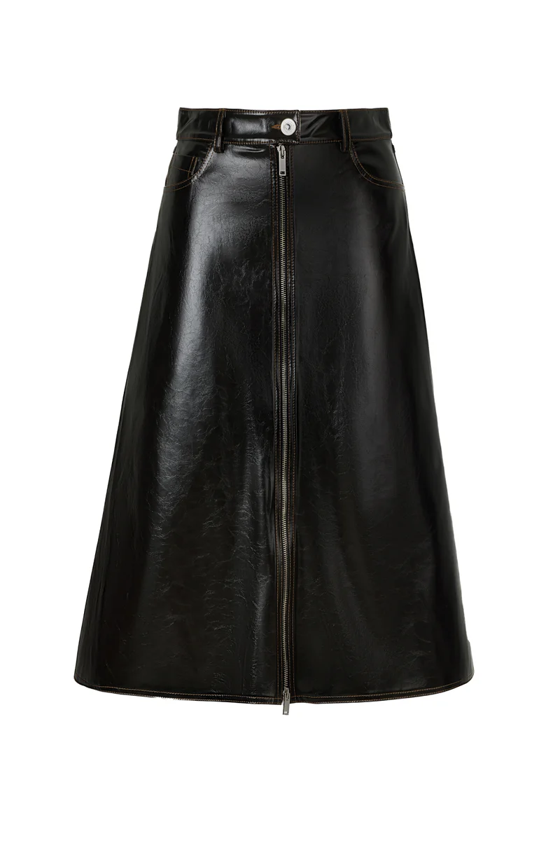 Nocturne  Tumbled Leather Skirt for Women | Best Price UAE