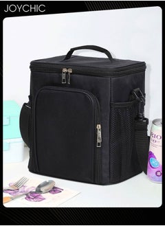 Joychic Solid Pattern Large Capacity Food Insulation Bag Antifouling and Leakproof Reusable Lunch Bag with Handle Strap for School Office Work Travel Outdoor  - Image 1