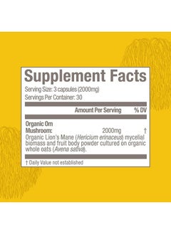Om Mushroom Superfood Lion Mane Mushroom Capsules Superfood Supplement 90 Count 30 Day Supply Fruit Body And Mycelium Nootropic For Memory Focus Nerve Health And Immune Support  - Image 5