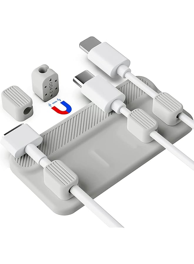 Green Tiger Magnetic Cable Management Clips, Cable Smooth Adjustable Cord Holder, Under Desk Cable Management, Adhesive Wire Holder Keeper Organizer for Home Office Desk Phone Car Wall Desktop Nightstand - Image 1