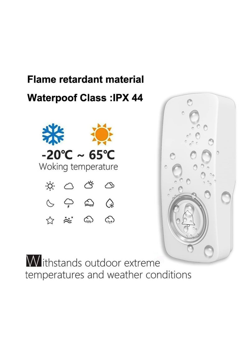 Wireless Doorbell Door Bell Ringer Wireless with 38 Melodies Adjustable Volume Quiet Modes Plug and Play 1 Receiver1 Waterproof Push on for house office classroom - Image 3