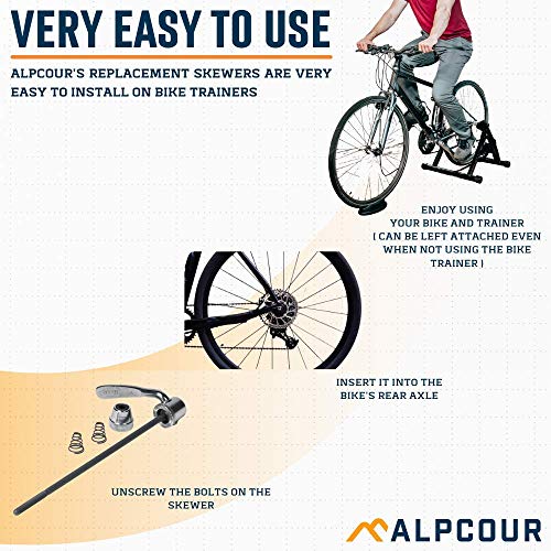 Alpcour Replacement Skewer – Quick Release Rear Wheel Axel Skewer for Road Mountain Bike Trainer – Indoor and Stationary Bicycle Training Replacement Parts and Accessories - Image 2