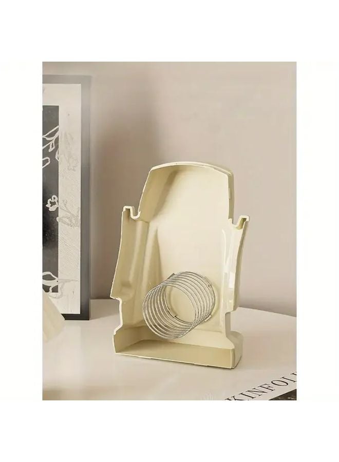 Cream White Easter Island Statue Tissue Box Headphone Stand Glasses Rack Holder Large Capacity - Image 4