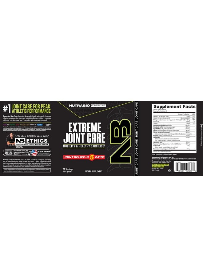 NutraBio Extreme Joint Care - Joint Support Supplement for Joint Relief, Pain-Free Movement - Supports Healthy Joints, Mobility, and Cartilage- Full Joint and Musculoskeletal Support - 120 Capsules - Image 3