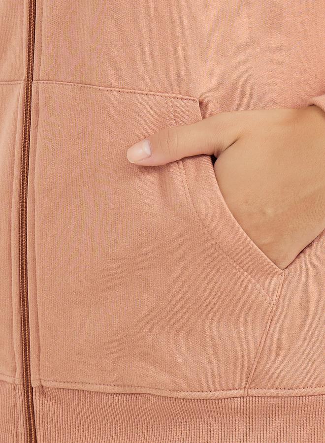 Styli Solid Front Zip Hoodie & Wide Leg Joggers Co-Ords  - Image 5