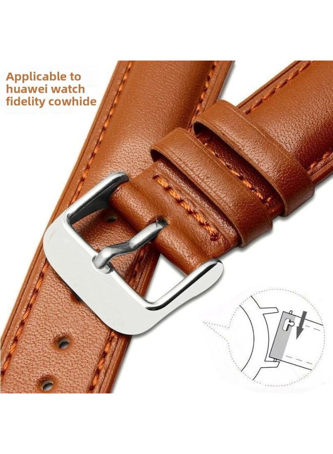 Loquat For Huawei GT3 Watch Strap GT2pro Smart Glory Magic Elegant Wacth3GT4 Leather Strap-Color:Gt Watch Strap Sports/fashion/vitality 22mm-black Silver Pin Buckle Without Film  - Image 2