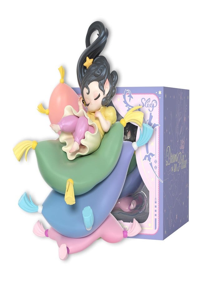 52TOYS إصدار حصري من 52TOYS Sleep Overseas - مجسم شخصية "أحلام على وسادة"، 4.72 بوصة، يتضمن قاعدة عرض، قطع مغناطيسية لمغناطيس الثلاجة، لعبة فنية مثالية لهواة الجمع من النساء - Image 1