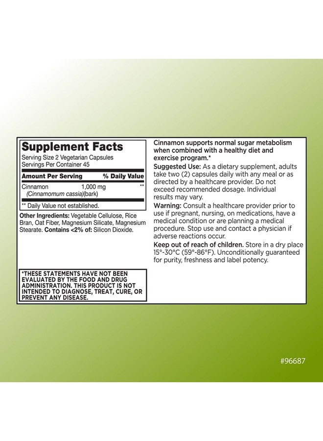 Quality Choice Quality Choice Cinnamon 500 mg Vegetarian Vitamin Supplement in 90 Count Bottles - Image 2