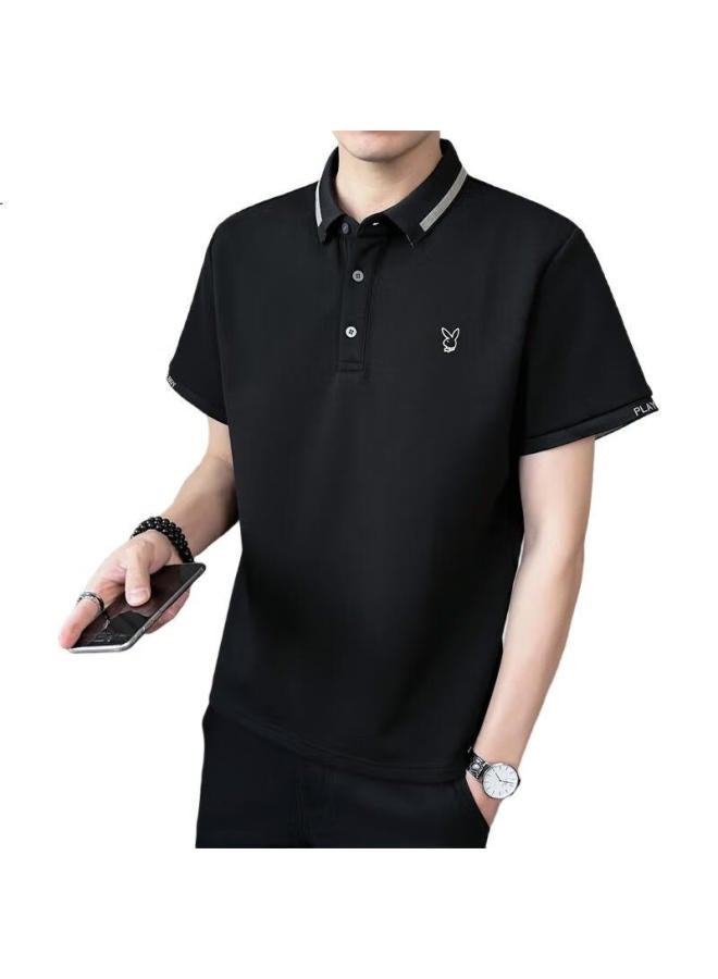 Playboy Men'S Short Sleeve T-Shirt Summer Cool Polo Undershirt Men'S Fashion Trendy Loose High-End Half Sleeve Top - Image 2