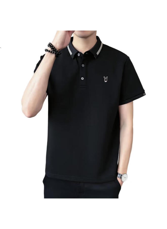 Playboy Men'S Short Sleeve T-Shirt Summer Cool Polo Undershirt Men'S Fashion Trendy Loose High-End Half Sleeve Top - Image 3