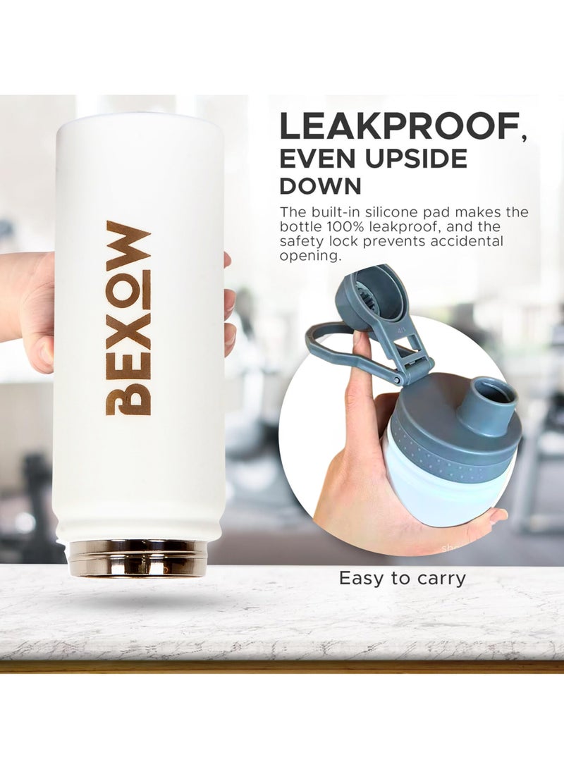 BEXOW Double Wall Vacuum Flask – Insulated Stainless Steel Water Bottle, 530ml, Leak-Proof, Durable, Hot & Cold Beverage Thermos - Image 3
