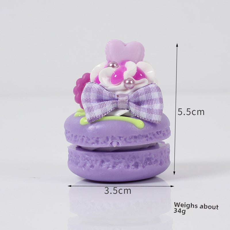 Cute Faux Food Cream Cake Keychain 1. Purple with pink mobile phone rope