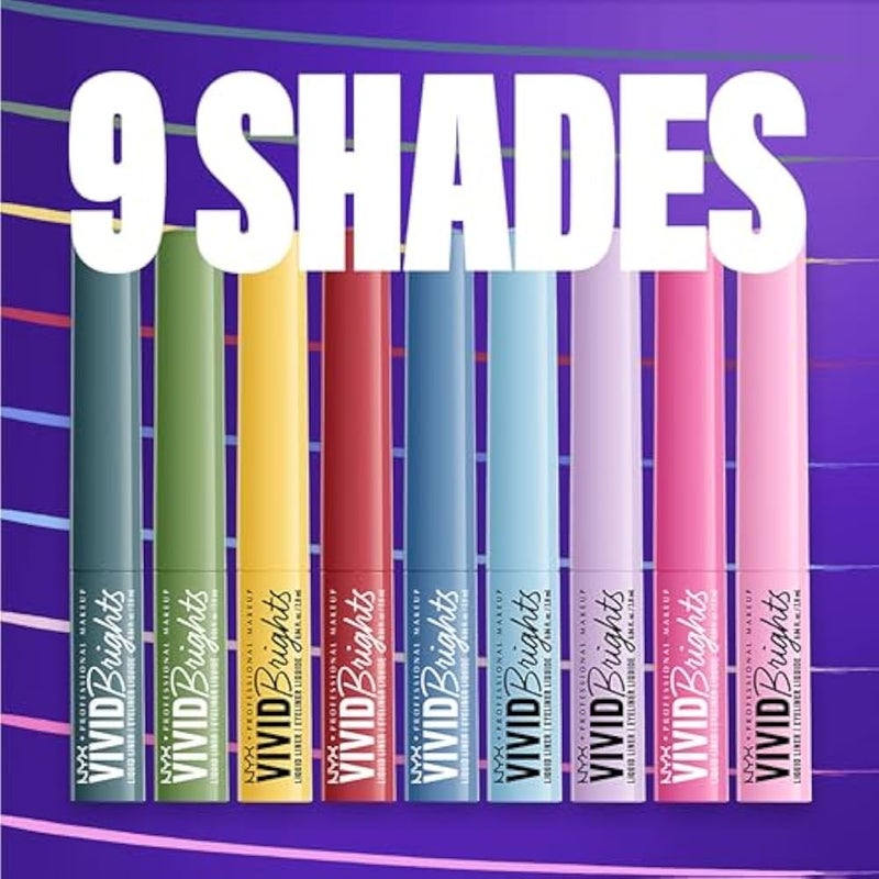 NYX PROFESSIONAL MAKEUP | VIVID BRIGHTS COLORED LIQUID EYELINER - CYAN SIMP - Image 5