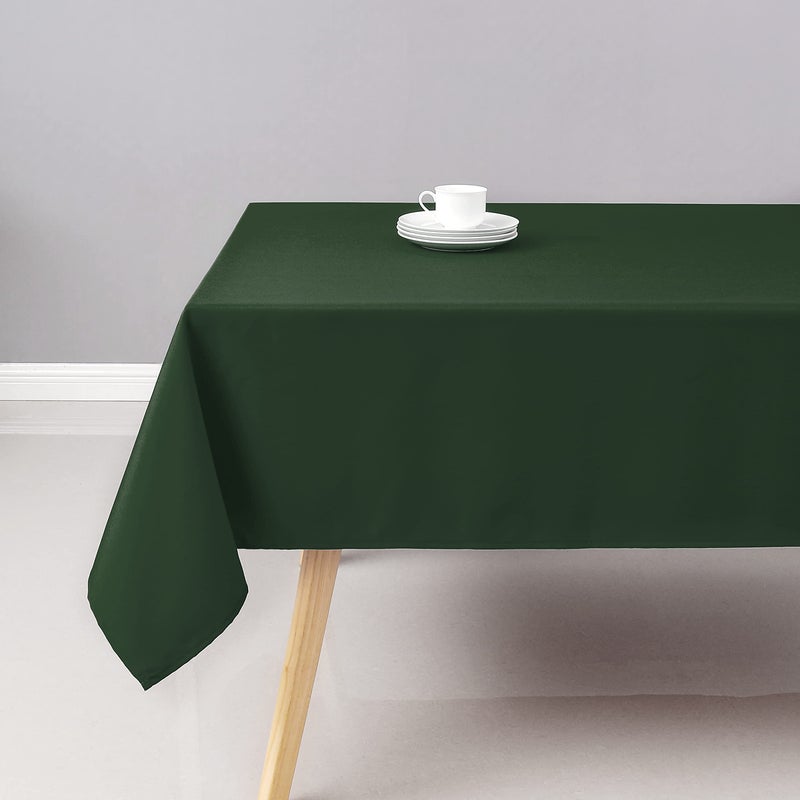 Wewoch Hunter Green Rectangle Tablecloth Wrinkle Resistant Washable Fabric Table Cloth for Dining Kitchen  Parties Weddings and Outdoor Use 60 Inch by 104 Inch - Image 1