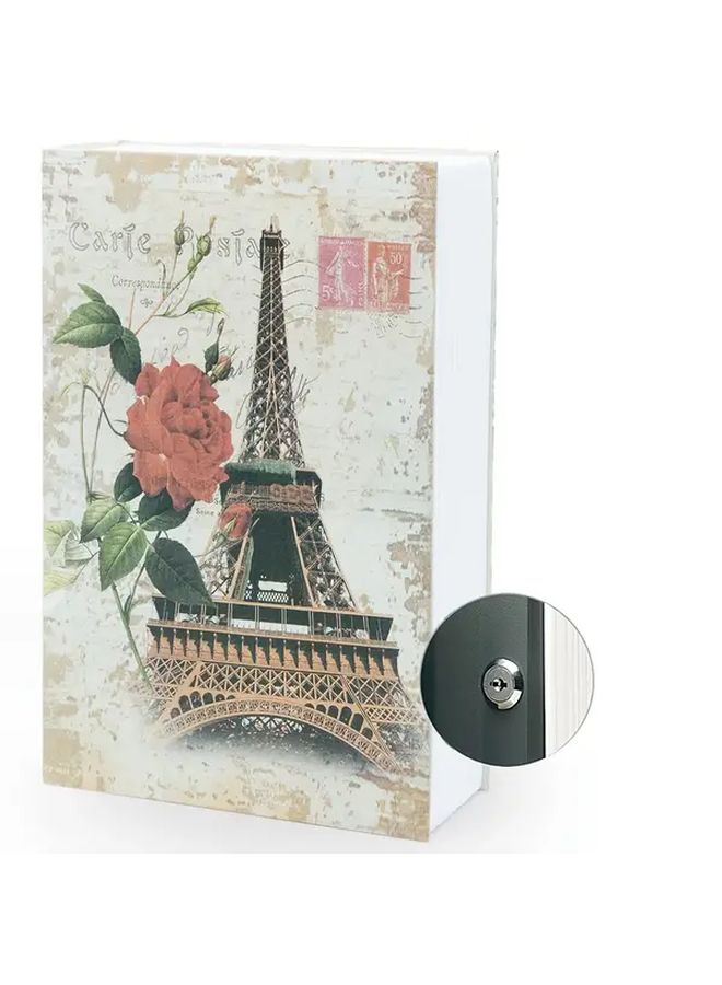Medium Eiffel Tower Secret Book Safe with Key Vintage Paris Design Hidden Storage - Image 5