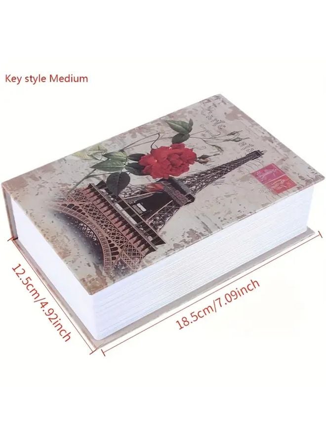 Medium Eiffel Tower Secret Book Safe with Key Vintage Paris Design Hidden Storage - Image 4