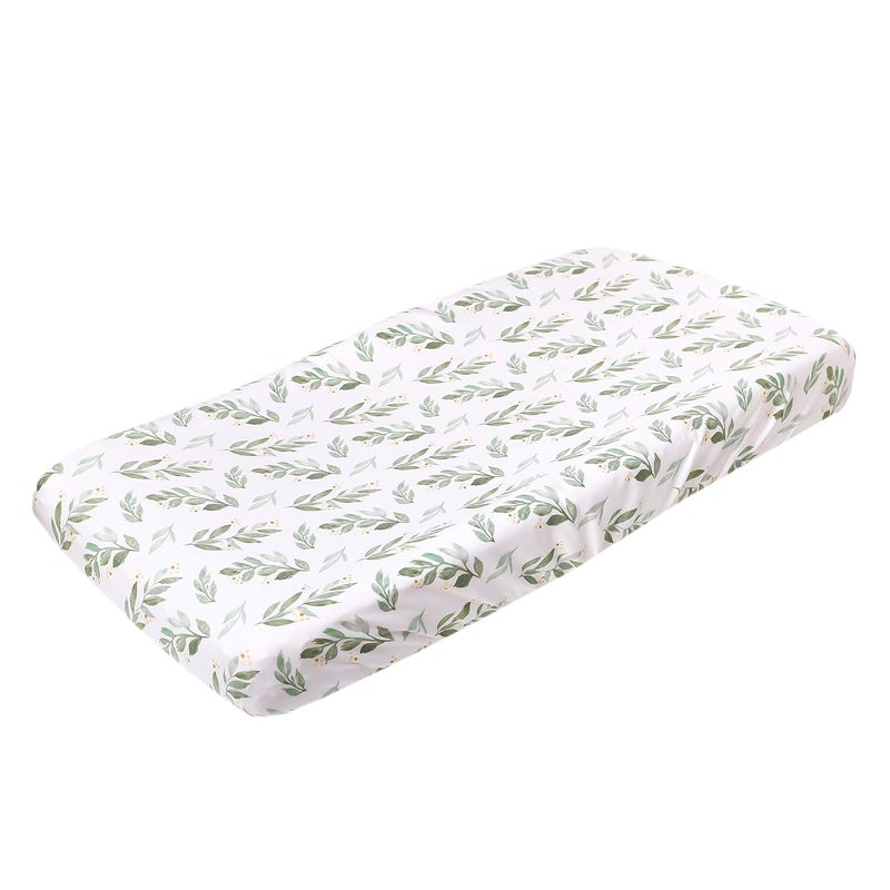 Copper Pearl Premium Knit Changing Pad Cover Soft Stylish and Universal Fit for All Standard Diaper Changing Pads Trendy Design Changing Pad Covers Fern - Image 1