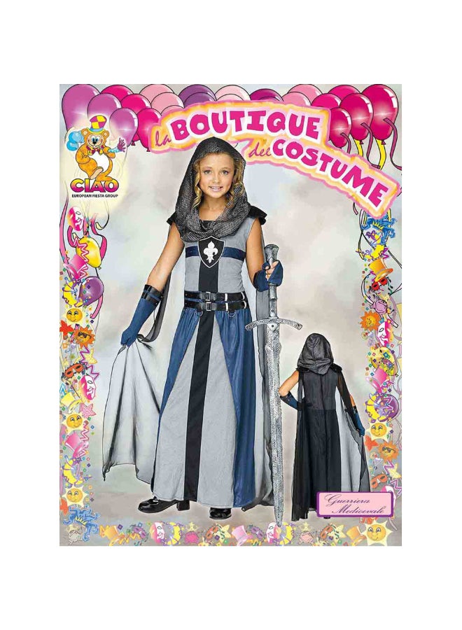 Ciao زي الفتاة المحاربة من العصور الوسطى للأطفال من 10-12 سنة | فستان الأميرة الفارسية Guerriera Medioevale | زي ملكة العصور الوسطى للفتيات لعيد الهالوين، الكرنفال ولعب الأدوار - Image 2
