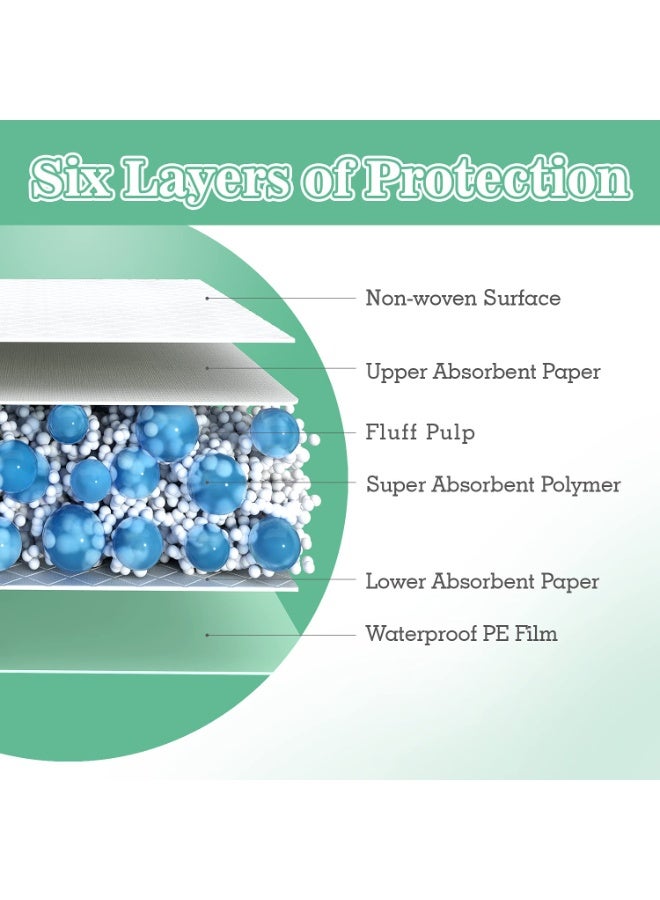 انسولار حفاضات تغيير أطفال سميكة للغاية لمرة واحدة، 100 قطعة، مانعة للتسرب ومقاومة للماء، لعناية المولود والرضع، سجادة واقية ناعمة للسرير والطاولة، 33×45 سم، أخضر - Image 3