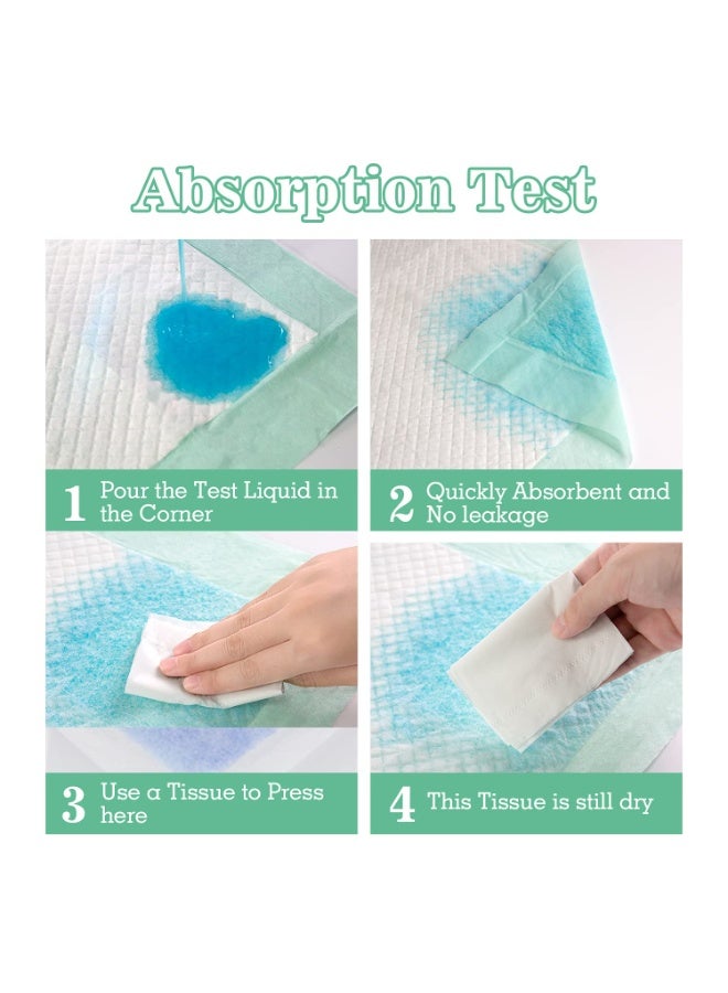 انسولار حفاضات تغيير أطفال سميكة للغاية لمرة واحدة، 100 قطعة، مانعة للتسرب ومقاومة للماء، لعناية المولود والرضع، سجادة واقية ناعمة للسرير والطاولة، 33×45 سم، أخضر - Image 4