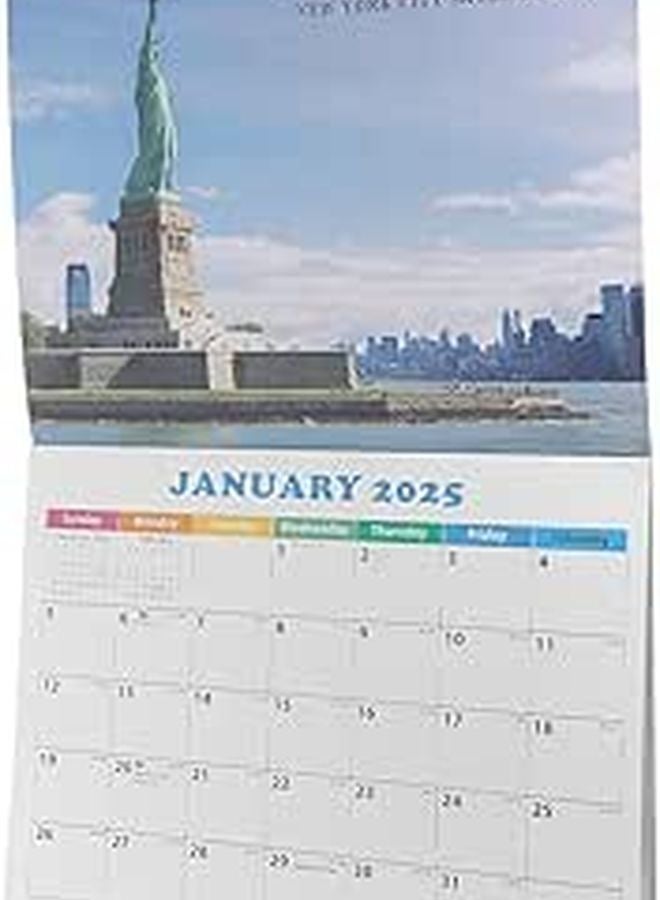 تقويم حائط معالم العالم 2025 مخطط معلق شهري سفر موضوع المنزل المكتب - Image 1