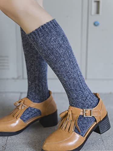 TINTAO 3 Pairs Women Winter Wool Cable Knit Crew Knee High Boot Socks,Size 5-11#W919 (Polyester Blend, Color A01) - Image 2