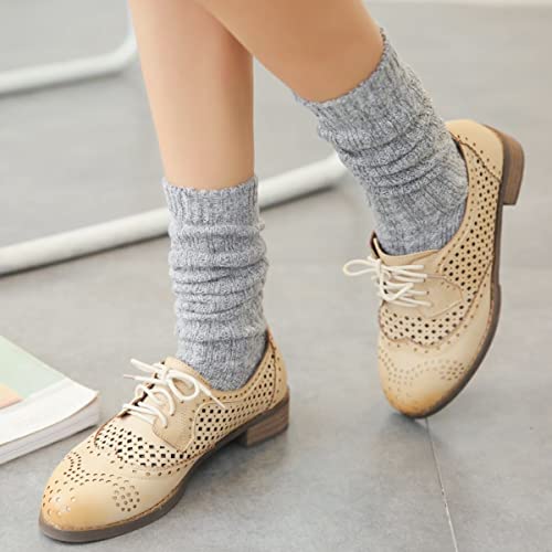 TINTAO 3 Pairs Women Winter Wool Cable Knit Crew Knee High Boot Socks,Size 5-11#W919 (Polyester Blend, Color A01) - Image 5