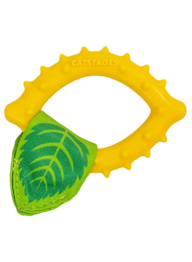 مراحل القطط عضاضة أسنان كات ستيجز بالليمون، لعبة مضغ ناعمة وملمسية للقطط، مطلية بزيت النعناع البري، لون أصفر - Image 1