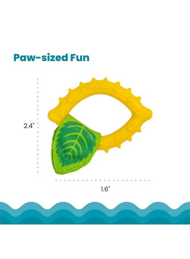 مراحل القطط عضاضة أسنان كات ستيجز بالليمون، لعبة مضغ ناعمة وملمسية للقطط، مطلية بزيت النعناع البري، لون أصفر - Image 5