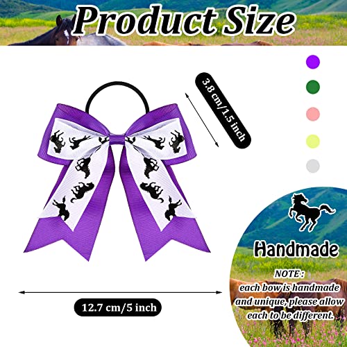 Mtlee 10 Pieces Multi Colored Hair Accessories - Horse Hair Ties, Bows for Horse Shows & Cowgirl Ribbon Ties, Equestrian Elastics, No Crease Ponytail Holders - Image 2