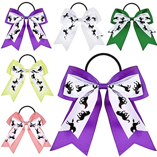 Mtlee 10 Pieces Multi Colored Hair Accessories - Horse Hair Ties, Bows for Horse Shows & Cowgirl Ribbon Ties, Equestrian Elastics, No Crease Ponytail Holders - Image 1