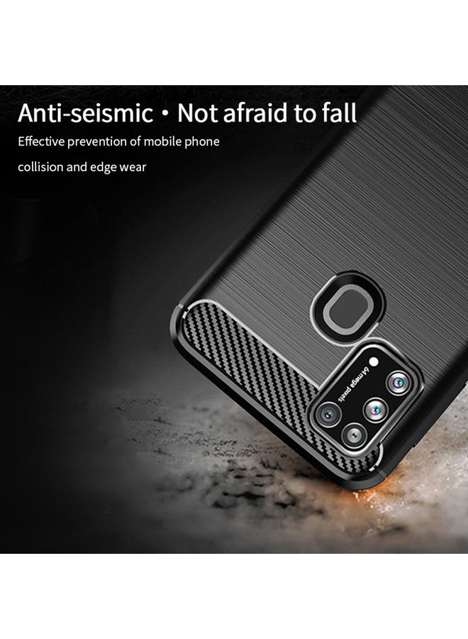 موفي جراب لهاتف Samsung Galaxy M31/ F41/ M21s/ M31 Prime Gentleness Series مصنوع من ألياف الكربون الناعمة والمصقولة TPU - Image 3