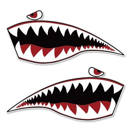 AK Wall Art Warhawk Shark Tiger Vinyl Sticker SELECT SIZE - Image 1