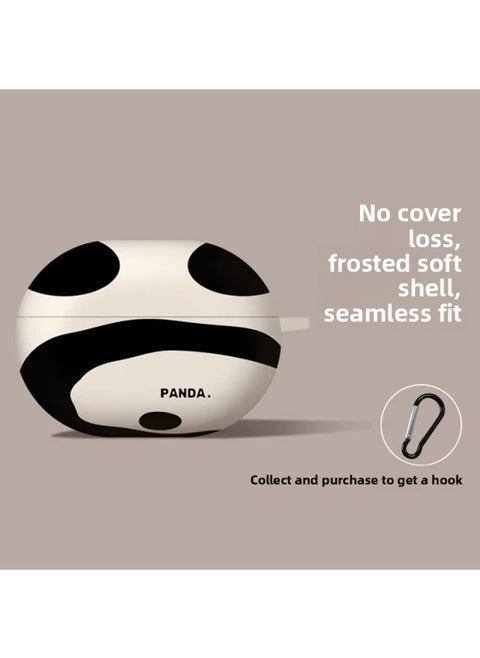 For HuaweiFreeBuds Pro4 Bluetooth Headset Protective Case Pro3 Frosted Soft Case Clip Protective Case SE2-Color:White Panda [free Hook]-Model:For HuaweiFreeclip