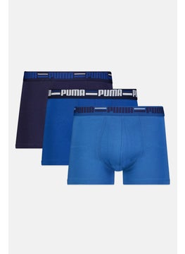 PUMA Men 3 Pack Boxers, Blue  - Image 1