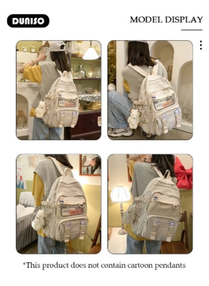 DUNISO Minimalist Beige Backpack, A Must - Have New Choice for Students - Image 5