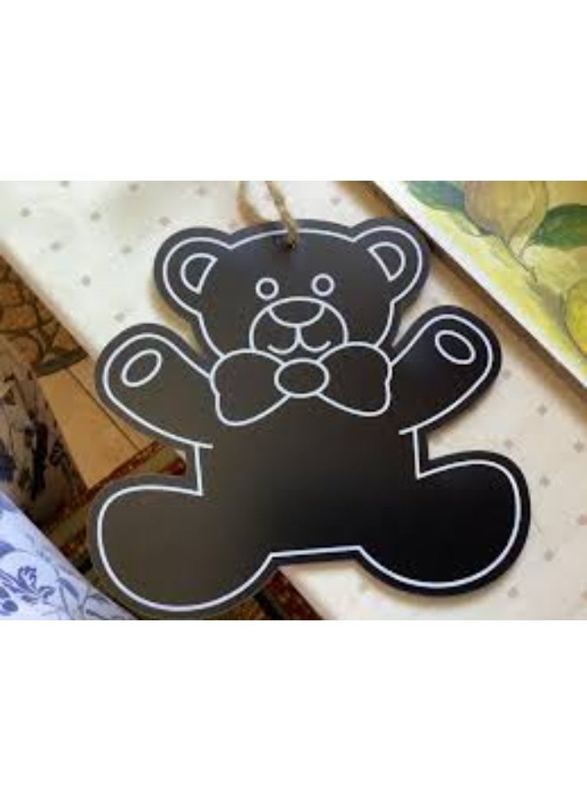 Kids teddy bear design blackboard hanging board for room reusebale