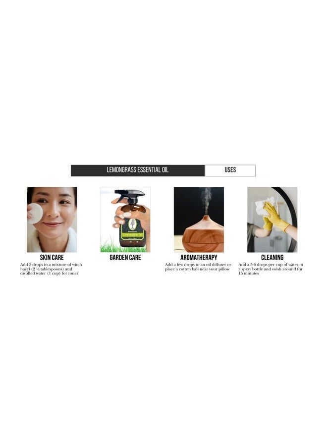 Essentially KateS Lemongrass Essential Oil 4 Fl Oz with Dropper and Sprayer - 100% Pure and Natural - Hair Care, Home Diffusers, Skin Care, Aromatherapy, Massage and Humidifiers, and Garden Care - Image 2