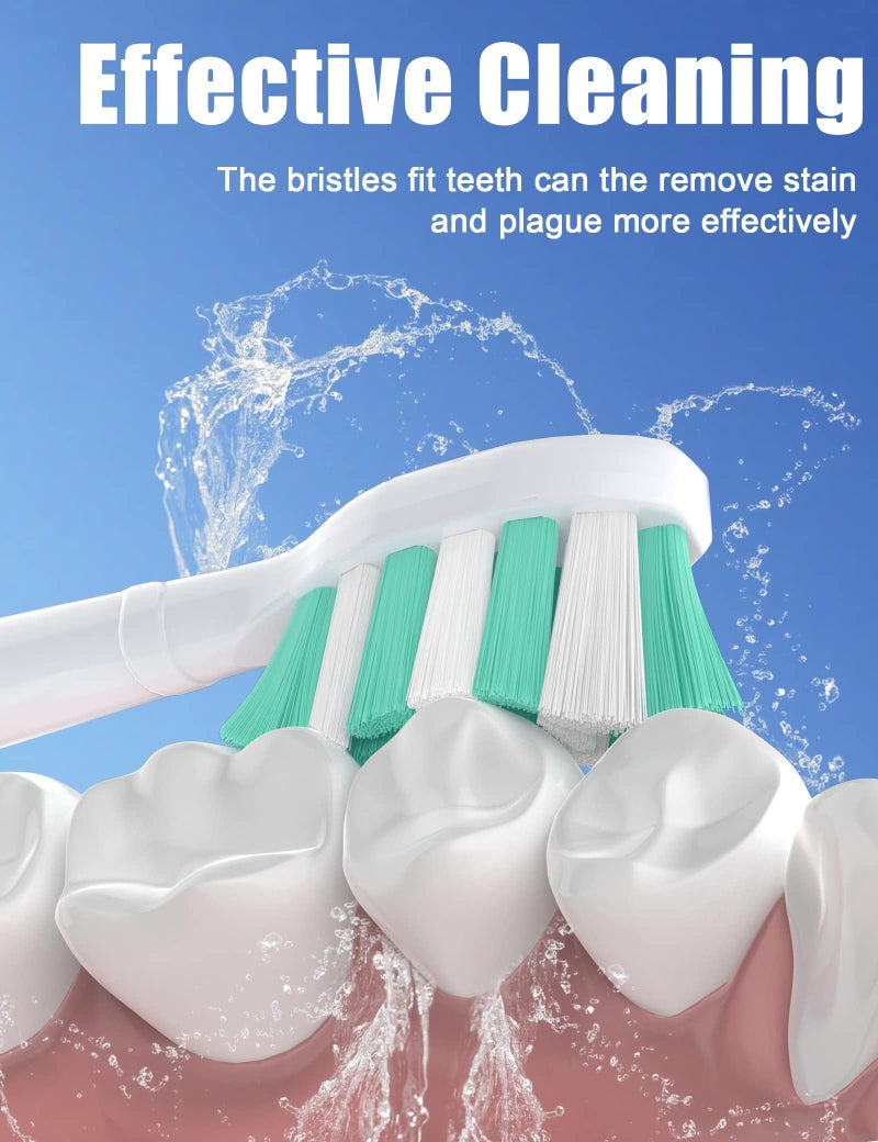 FutulkyUS Toothbrush Replacement Brush Heads for Philips Sonicare, Electric Sonic Tooth Refill Click-on Head 4100 Plaque Control, 4 Pack, White - Image 3