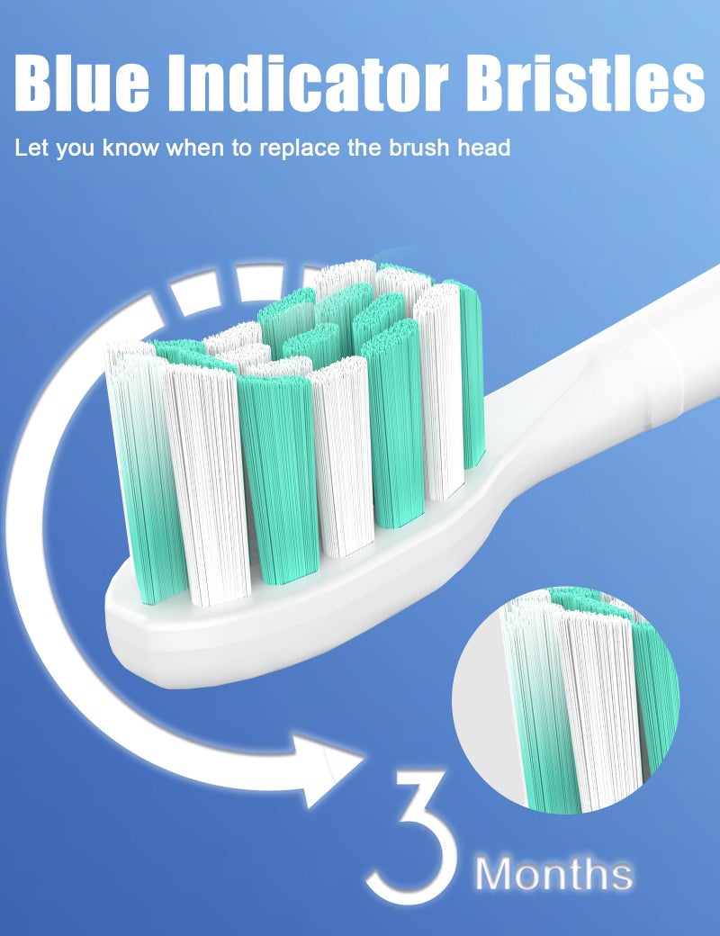 FutulkyUS Toothbrush Replacement Brush Heads for Philips Sonicare, Electric Sonic Tooth Refill Click-on Head 4100 Plaque Control, 4 Pack, White - Image 5