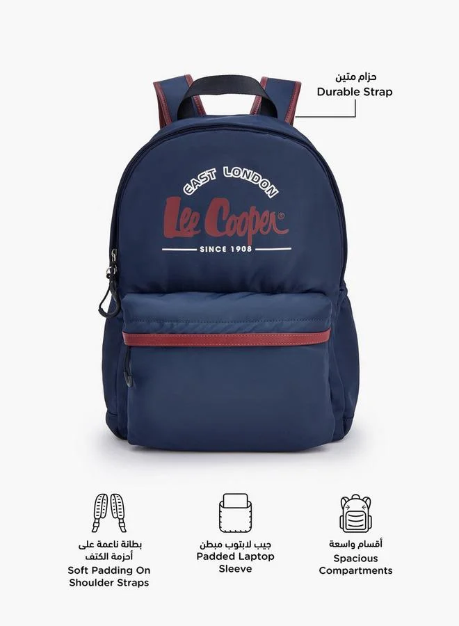Lee Cooper Logo Print School Backpack With Front Pocket