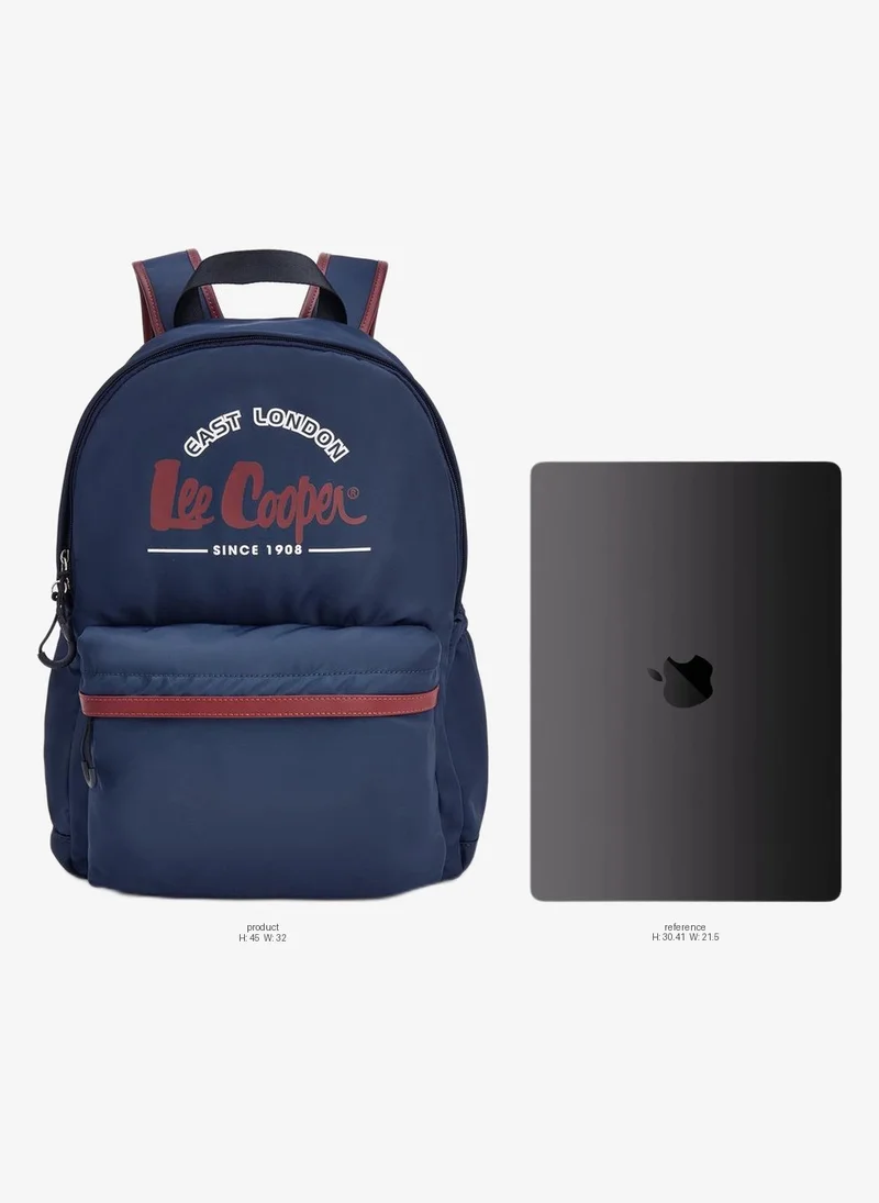 لي كوبر Logo Print School Backpack With Front Pocket